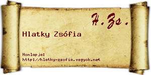 Hlatky Zsófia névjegykártya